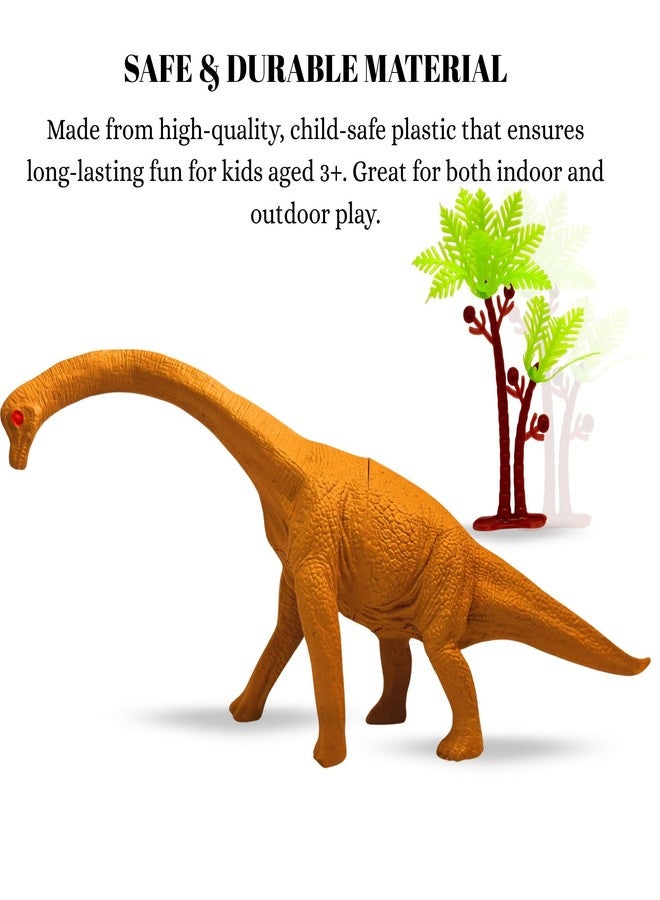 MALLEXO Realistic T-rex Dinosaur Action Figure for Kids 3+| 1Pcs Forest Dino with 7Pcs Jungle Set Accessories Prehistoric Wildlife Animal Figurine Playset for Boys and Girls Birthday Gift for Children - Image 2